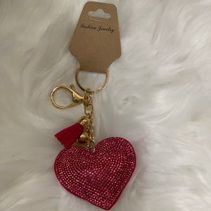 Pink heart keychain